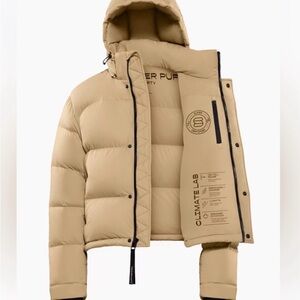 Aritzia SuperPuff Shorty Light Taupe Beige Size Small